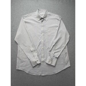 Peter Millar Shirt Mens XL White Check Summer Comfort Long Sleeve Button Front